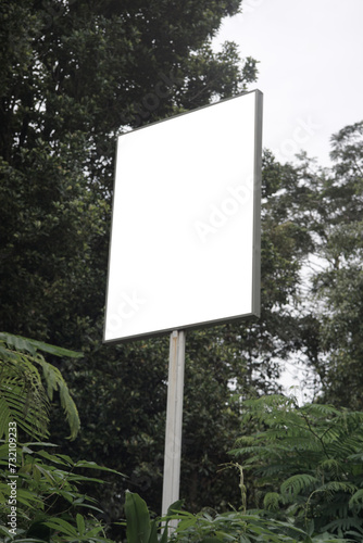 large empty billboard for outdoor advertising on the highway, empty billboard in nature potrait (ID: 732109233)