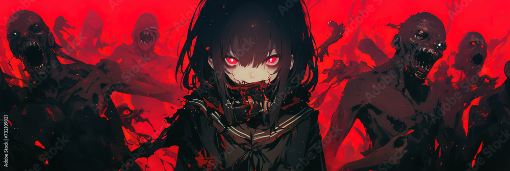 Obraz premium horror anime girl wallpaper