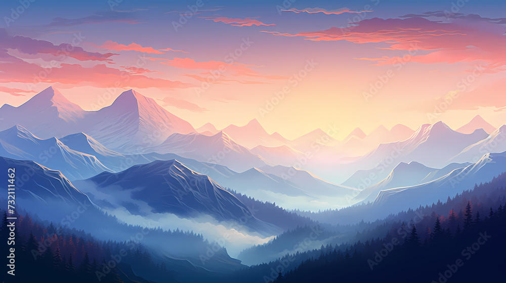 Stunning mountains, panoramic peaks PPT background Stunning mountains, panoramic peaks PPT background