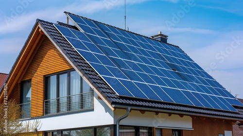 Green Energy Integration: Solar-Adorned Roof of a Single Residential House