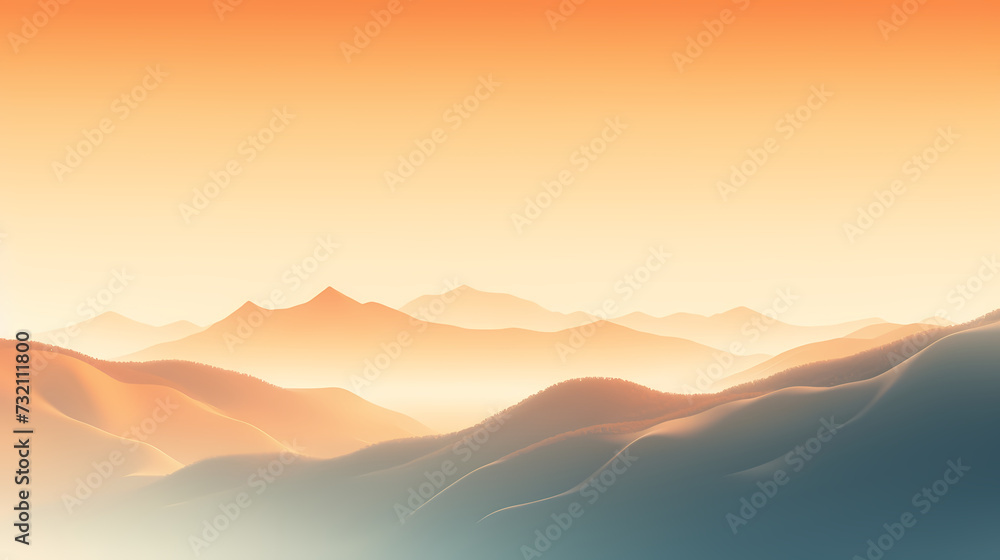 Stunning mountains, panoramic peaks PPT background