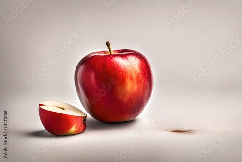 Fresh ripe red apple isolated on a white background.
