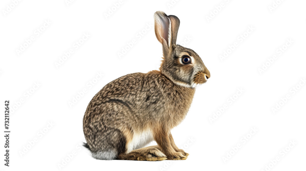 Fototapeta premium rabbit isolated on white, side view