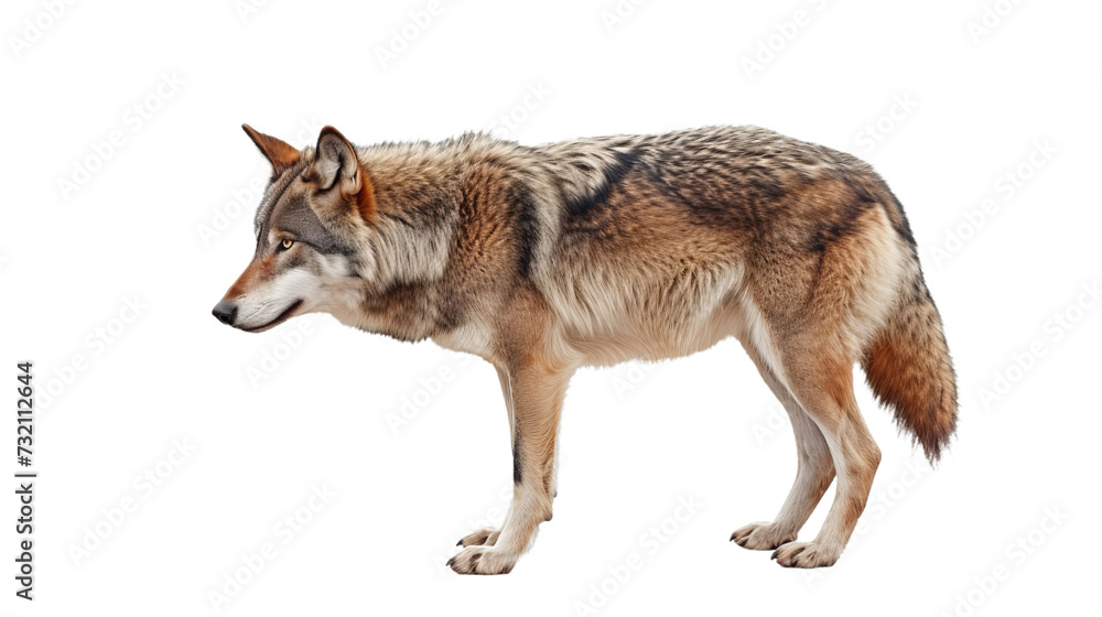 Obraz premium wolf isolated on white, side view