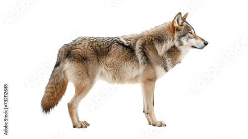 wolf isolated on white, side view