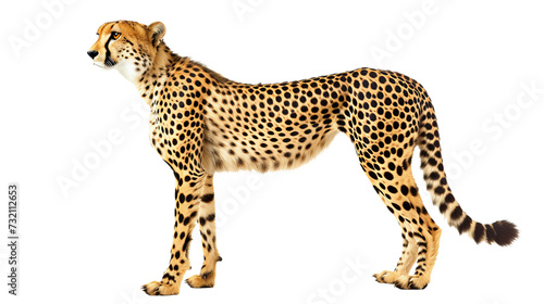 cheetah cutout on white background on transparent png background