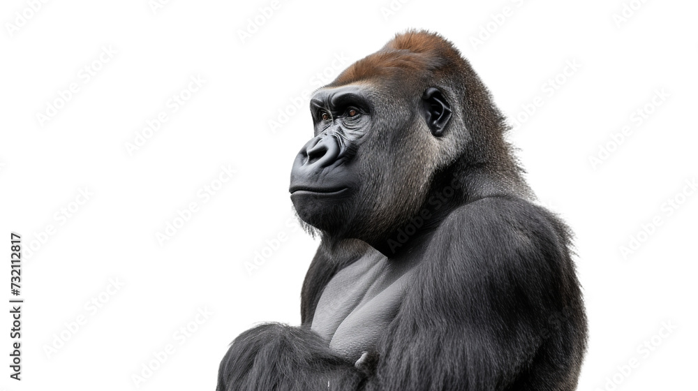 gorilla portrait cutout, sideview on transparent png background gorilla portrait cutout, sideview on transparent png background