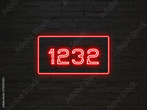 1232のネオン文字
