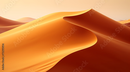 Desert landscape, sand dunes with wavy pattern © xuan