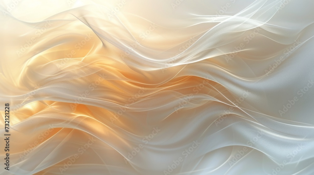 Fototapeta premium The white background is like a soft, light cloth. Floating in waves, conveying tranquility. The perfect combination of delicate creamy white tones. a sense of calm to the scene