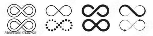 Set of infinity icons, vector illustration.