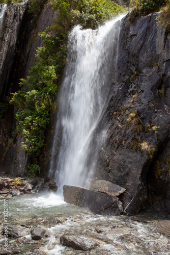 Waterfall at Westland Tai Poutini National Park  South Island  New Zealand