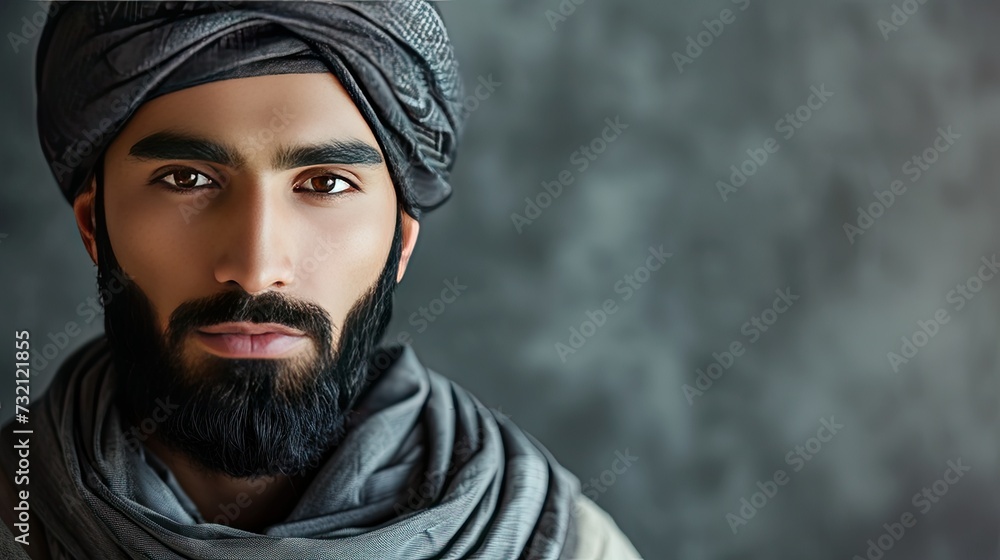 A dignified Muslim man wearing traditional attire A dignified Muslim man wearing traditional attire