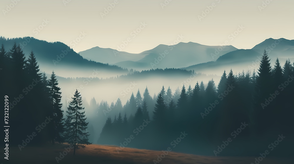 Fototapeta premium Forest background, vibrant trees