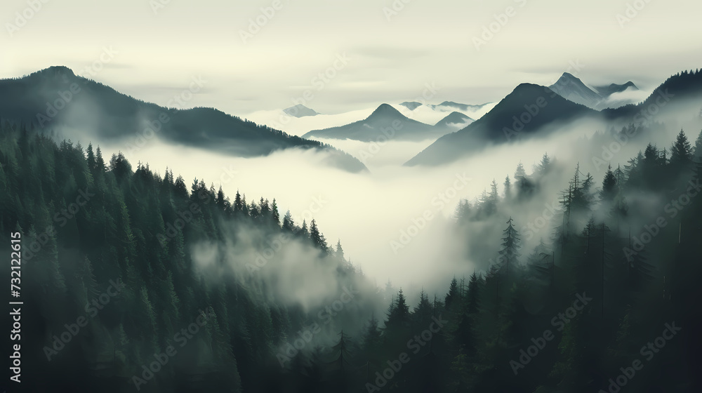 Forest background, vibrant trees