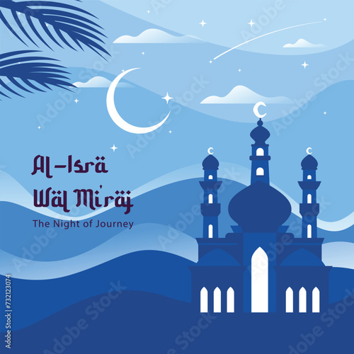 Vector design al isra wal miraj the night journey