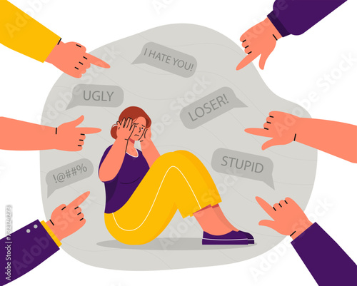 Bullyed woman vector concept