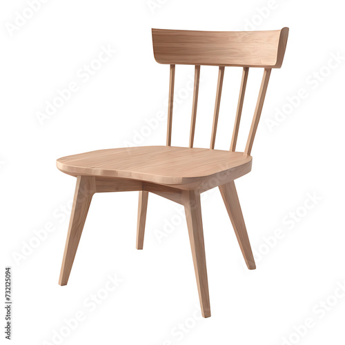 Wooden chair on transparent background isolated