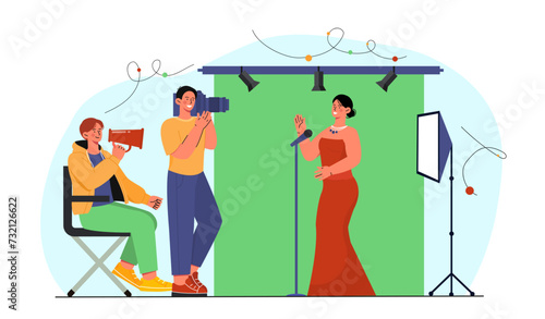 People filming clip vector