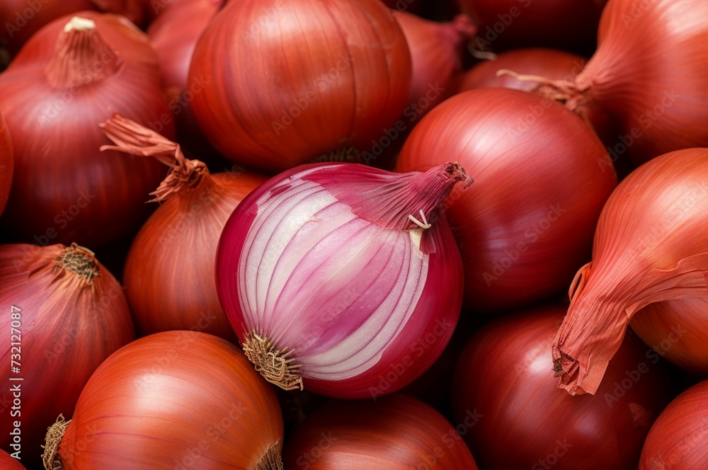Textured Closeup onions. Raw peel slice. Generate Ai Textured Closeup onions. Raw peel slice. Generate Ai