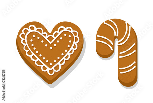 Gingerbread cookies set vector