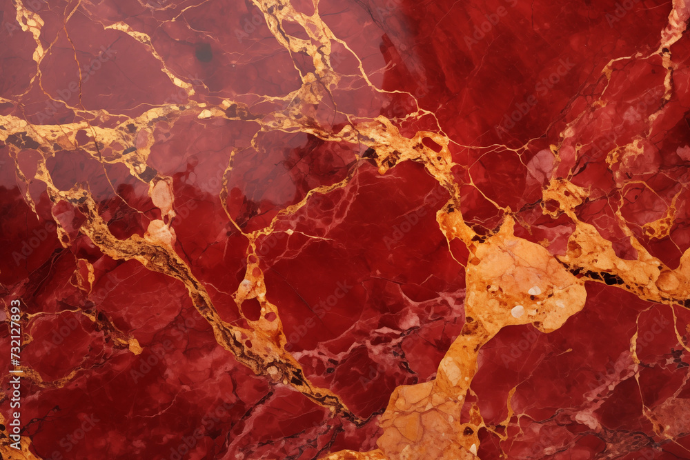 Gold and red marble background 