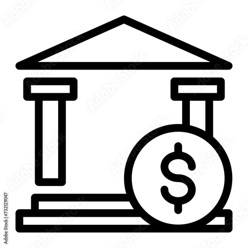 This is the Banking icon from the Accounting icon collection with an Outline style