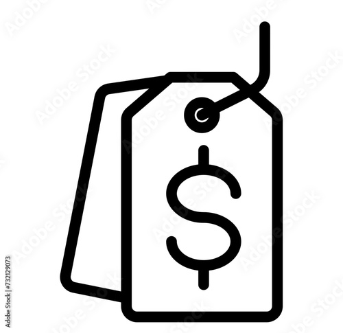 This is the Dollar Tag icon from the Accounting icon collection with an Outline style