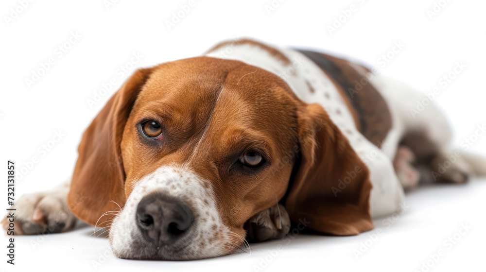 beagle dog isolated on a white background. studio shot of a dog