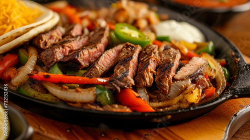 Spice up your taste buds with these sizzling fajitas bursting with TexMex flavors. Plump s of grilled chicken and steak are smothered in a mouthwatering blend of es onions photo