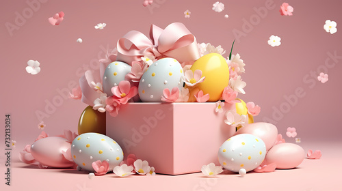 Easter banner with copy space © xuan