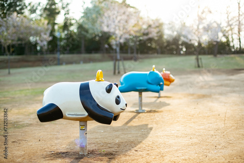 公園にあるパンダの遊具