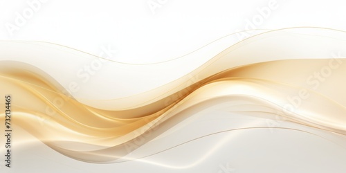 The lines are golden waves an abstract white background 