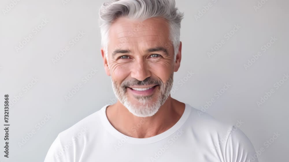 Smart handsome mid aged man model closed up Healthy face skin care with copy space. Smart handsome mid aged man model closed up Healthy face skin care with copy space.