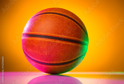 sports background with basketball ball © serhii