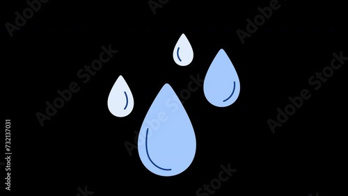 water drop animation with looping , 4k resolution, and Alpha Channel