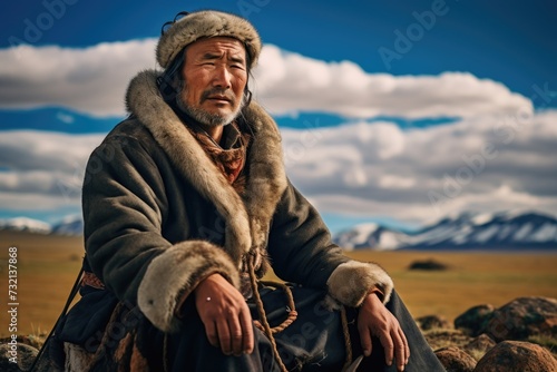 Tatar Mongols: nomadic warriors and conquerors, cultural legacy, military prowess, Eurasian steppes strength, traditional attire, resilience and the spirit of the historic nomadic lifestyle. © Ruslan Batiuk