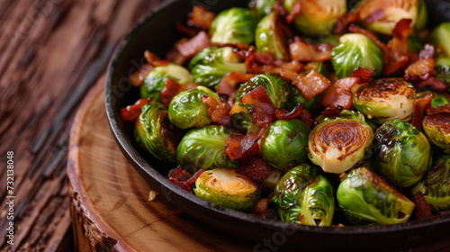 Get ready for a mouthwatering treat with these firekissed Brussels sprouts drizzled with a maple syrup glaze and crispy bits of bacon. The aromas of wood and smoke fill the