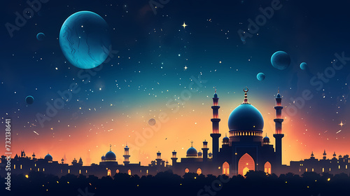 Ramadan background, celebrating Eid al-Fitr and Ramadhan © xuan