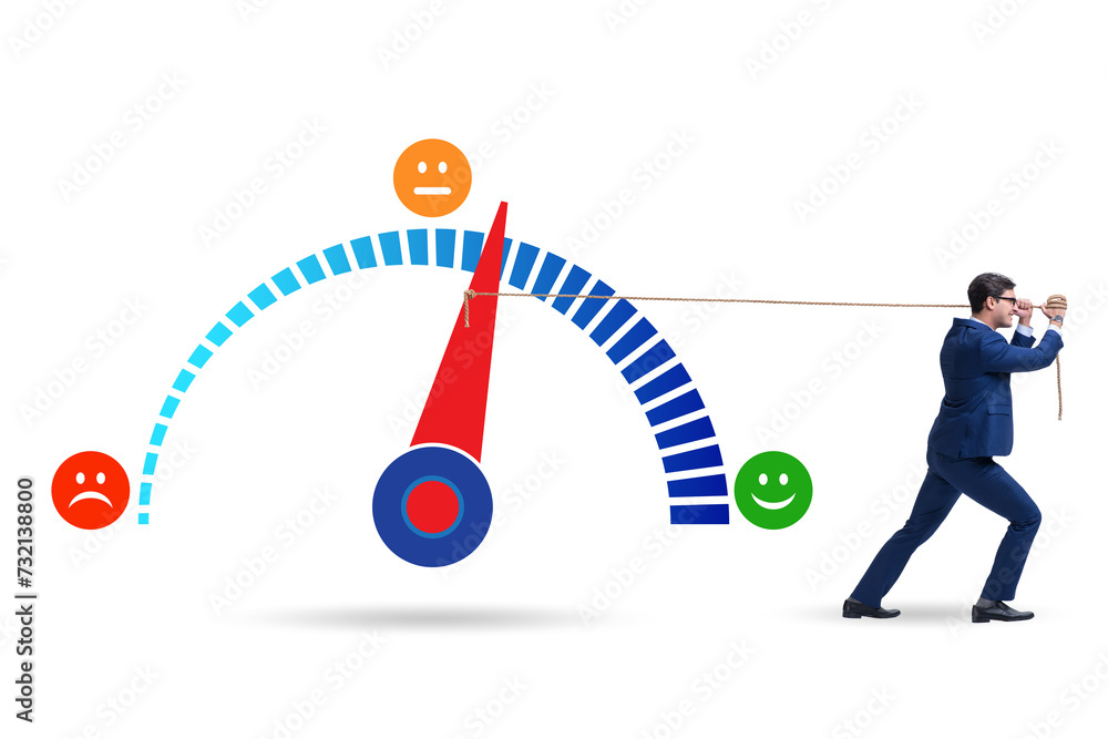 Satisfaction meter in customer opinion concept