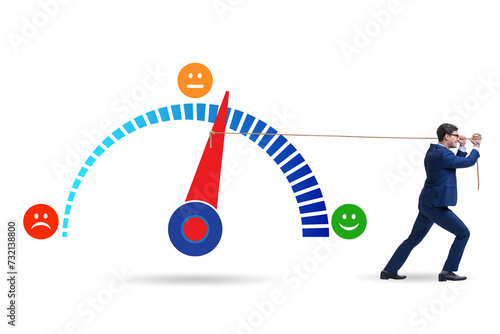 Obraz na płótnie Satisfaction meter in customer opinion concept w salonie
