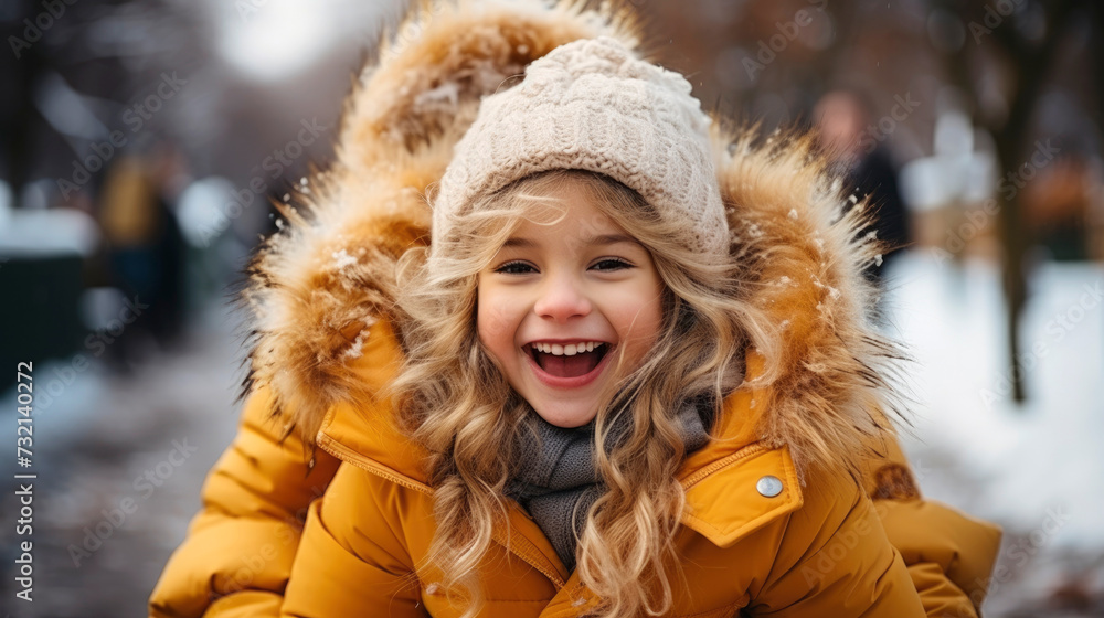 Two cute little girls having fun on a sled in the winter on snow forest, during the Christmas holidays. Two cute little girls having fun on a sled in the winter on snow forest, during the Christmas holidays.
