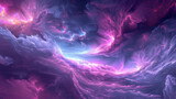 A celestial oasis of sapphire and magenta clouds where ethereal creatures roam and the laws of physics seem to bend and twist.