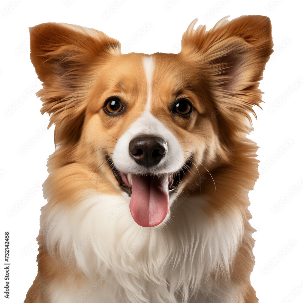 Portrait of a dog, on transparent background.