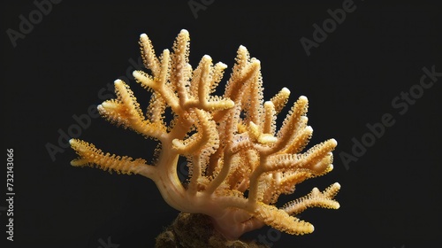 Finger Coral in the solid black background