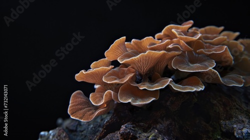Cup Coral in the solid black background photo