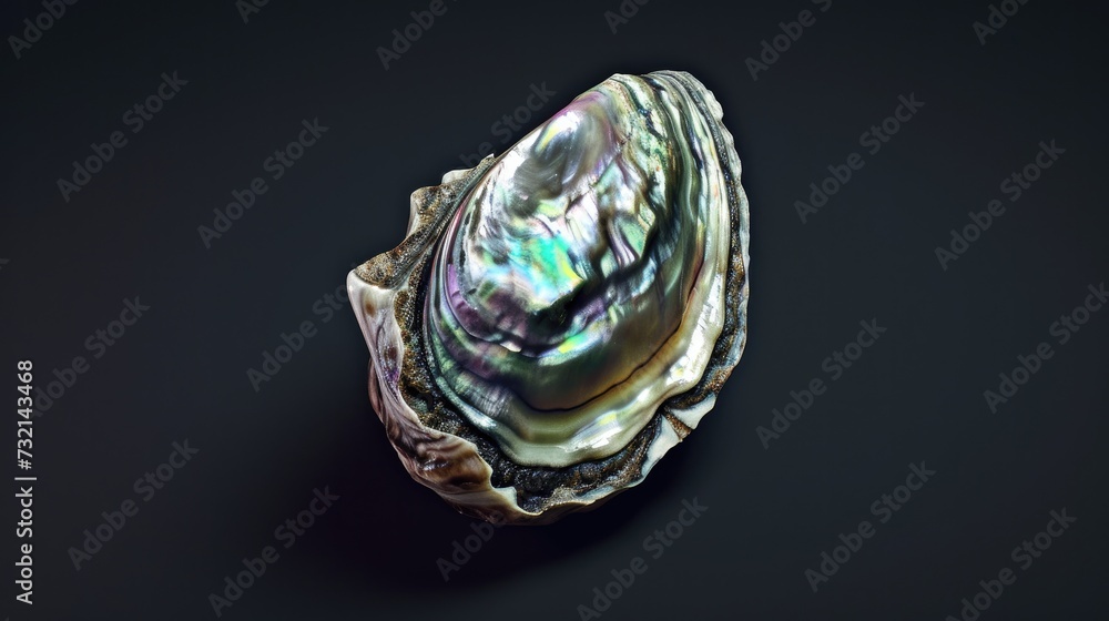 Abalone in the solid black background Abalone in the solid black background