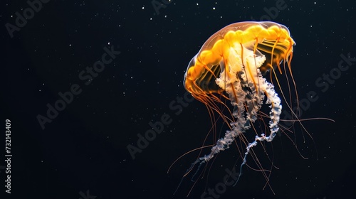 Pacific Sea Nettle in the solid black background photo