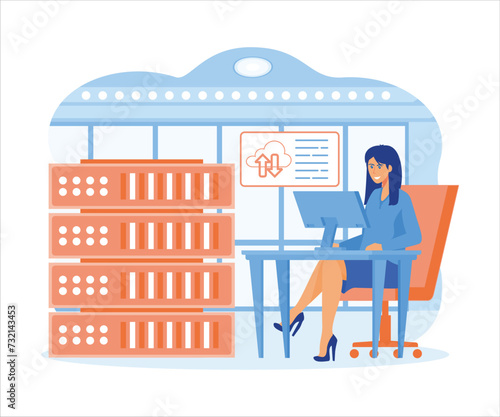 Data entry services abstract concept. Database management service, data entry outsource company, remote professional operator, structured information abstract metaphor. flat vector modern illustration