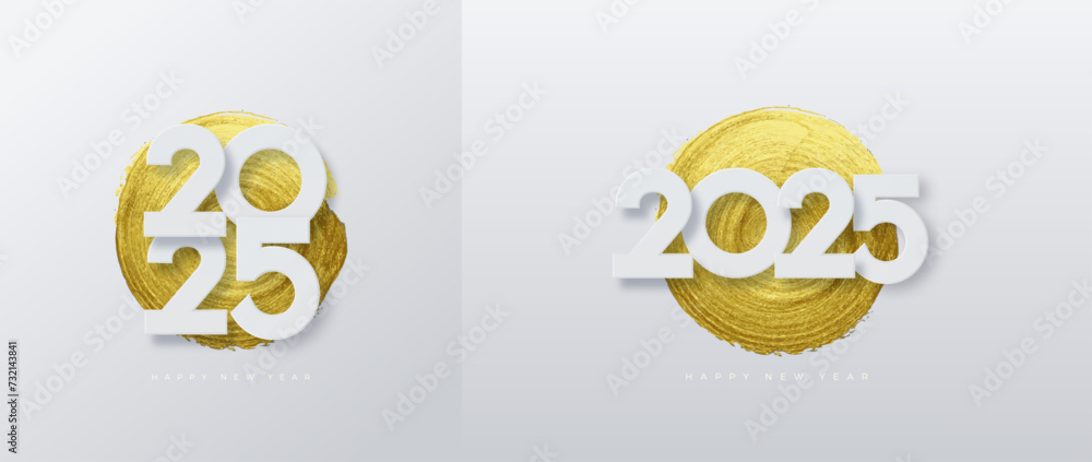 Clean and elegant design, Happy new year 2025. Design for happy new year 2025 celebration. Premium vector background design.